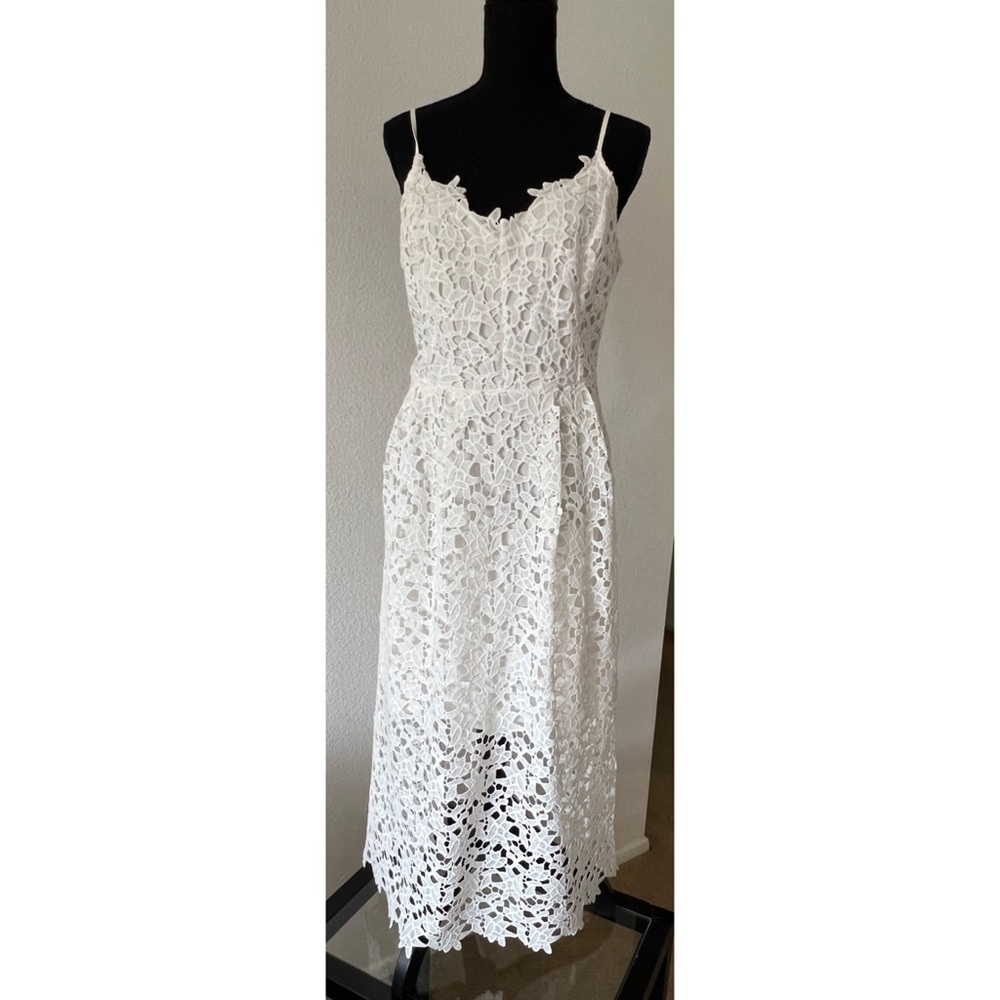 ASTR White Lace Midi Dress